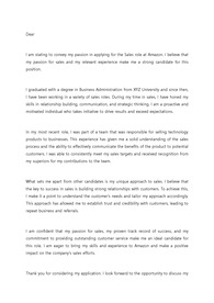 아마존 영업직무 지원 영문 커버레터 자기소개서