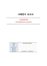 조현정동장애 케이스, 대인관계 능력 부족과 관련된 비효과적 관계의 위험,부적절한 통증대처방법과 관련된 수면양상장애