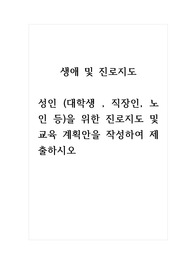 생애및진로지도_성인(대학생 , 직장인, 노인 등)을 위한 진로지도 및 교육 계획안을 작성하여 제출하시오