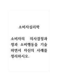 소비자심리학_소비자의 의사결정과정과 소비행동을 기술하면서 자신의 사례를 정리하시오.