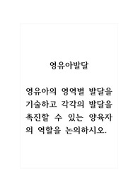 영유아발달_영유아의 영역별 발달을 기술하고 각각의 발달을 촉진할 수 있는 양육자의 역할을 논의하시오.
