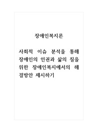 장애인복지론_사회적 이슈 분석을 통해 장애인의 인권과 삶의 질을 위한 장애인복지에서의 해결방안 제시하기