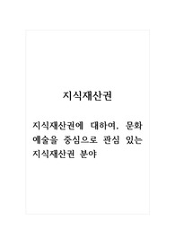 지식재산권_지식재산권에 대하여, 문화예술을 중심으로 관심 있는 지식재산권 분야