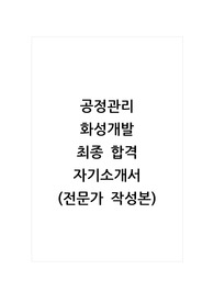 공정관리_화성개발_최종 합격 자기소개서, 자소서 (전문가 작성본)