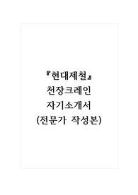 현대제철_천장크레인_자기소개서, 자소서 (전문가 작성본)