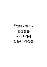 현대모비스_현장물류_자기소개서, 자소서 (전문가 작성본)