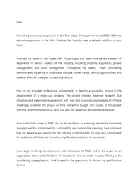 M&amp;G 부동산 개발 직무 경력직 지원 영문 커버레터 자기소개서
