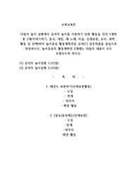 다음의 놀이 상황에서 유아의 놀이를 지원하기 위한 활동을 각각 1개씩 총 2개(이야기하기, 동극, 게임, 새 노래, 미술, 신체표현, 요리, 과학 활동 중 선택)