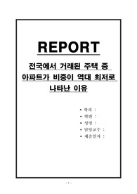 전국에서 거래된 주택 중 아파트가 비중이 역대 최저로 나타난 이유