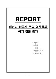 배터리 양극재 주요 업체들의 해외 진출 증가