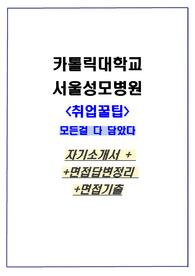 서울성모병원 하나로 끝 자기소개서+인적성i+면접답변정리&amp; 기출