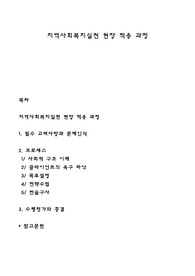 지역사회복지실천 현장 적용 과정