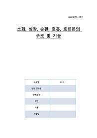 소화, 심장, 순환, 호흡, 호르몬의 구조 및 기능