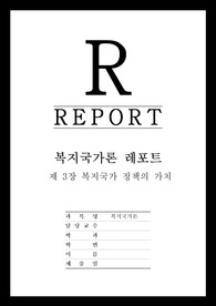 [복지국가론] 제 3장 복지국가의 정책의 가치 레포트