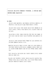 우리나라 청소년의 문제점은 무엇이며, 그 원인과 대처방안에 대해 서술하시오
