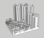 3D 프린트_도시 스케치업 및 이미지 자료(스케일_1/200) 서울 강동구 부지