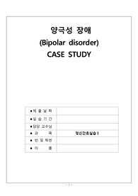 양극성 장애 케이스 스터디 진단, 과정 1개