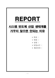시스템 반도체 산업 생태계를 가꾸지 않으면 안되는 이유