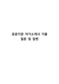 공기업 합격 자기소개서