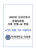 2023년 연세의료원 신규간호사 서류 전형 및 AI 면접(빅3 최합, 빅4 서합자 합격 자소서 포함)