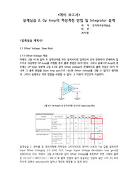 A+ 2022 중앙대학교 전자회로설계실습 예비보고서 2 Op Amp의 특성측정 방법 및 Integrator 설계