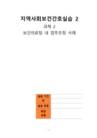 [A+, 교수극찬] 보건의료팀 내 업무조정 사례 (지역사회간호)