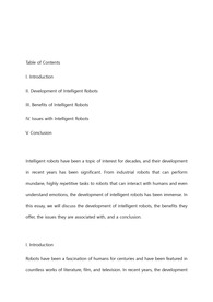 [영어작문/영어영작/영어에세이] 지능형 로봇의 발전과 문제점 - The development and issues of intelligent robots