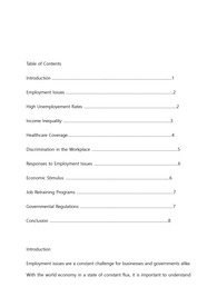 영어작문/영어영작/영어에세이 고용 문제와 대응 - Employment issues and responses