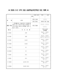 초등 수학 부진아 지도 계획