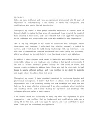 경력자 영문 자기소개서 10개