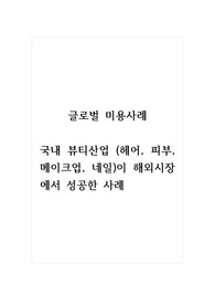 글로벌미용사례_국내 뷰티산업 (헤어.피부.메이크업.네일)이 해외시장에서 성공한 사례