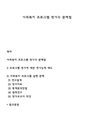사회복지 프로그램 평가의 문제점