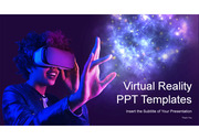 가상현실 VR 메타버스 기술 고급 PPT템플릿 다이어그램 그래픽 타입 flow 차트 아이콘