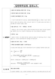 [일반화학실험] 몰질량의 측정 결과 레포트