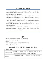 간호진단사례, 고든의 11가지 건강양상에 따른 분류