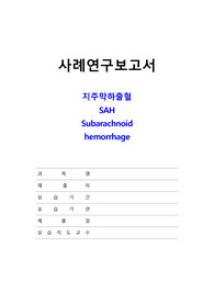 A+자료, 꼼꼼함)SAH 지주막하출혈 성인간호학실습 case 진단3+ 과정2  hwp