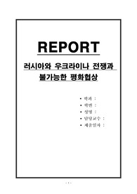 러시아와 우크라이나 전쟁과 불가능한 평화협상