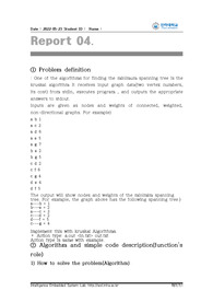 인하대 데이터구조 12주차 Homework 4 크루스칼 알고리즘
