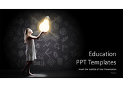 창의적 교육 발명 고급 PPT 템플릿 다이어그램 그래픽 타입 flow 차트 아이콘