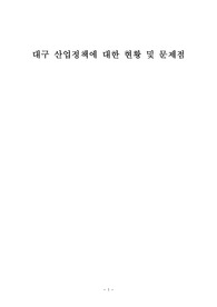 [도시 사회화] 대구 산업정책에 대한 현황 및 문제점