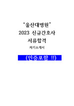 울산대학교병원 2023 간호사 서류합격 자기소개서