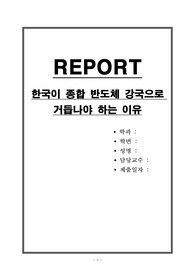 한국이 종합 반도체 강국으로 거듭나야 하는 이유