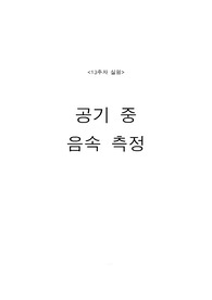 공기 중 음속 측정