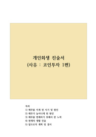 개인회생 진술서 (코인투자 2편)
