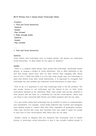 IELTS Writing Task 2 Sample Essay-Technology/ Media