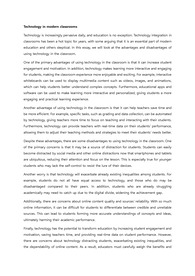 Technology in modern classroom에 대한 영문 에세이