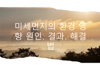 미세먼지의 환경 영향