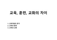 교육, 훈련, 교화의 차이
