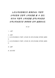 노인소득보장제도의 체계로서는 직접적 소득보장과 간접적 소득보장을 들 수 있다. 여기서 직접적 소득보장을 공적소득보장과 사적소득보장으로 분류하여 요약 설명하시오.