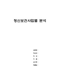 정신간호 실습 - 정신보건센터 사업별 분석 및 협력관계 분석 (자살예방사업)